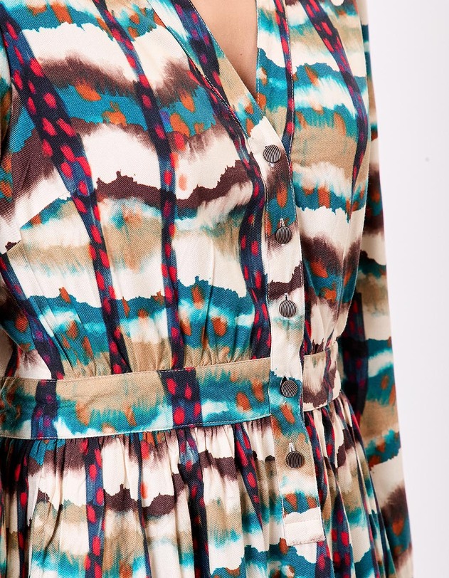 Fluid midi ruffled dress femme La Fianc&eacute;e