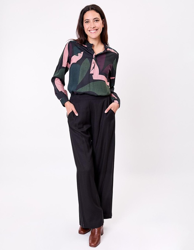 Fluid ruffled blouse femme La Fianc&eacute;e