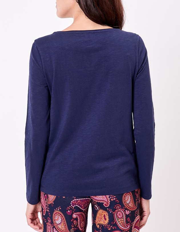 Plain organic cotton boat neck T-shirt femme La Fianc&eacute;e