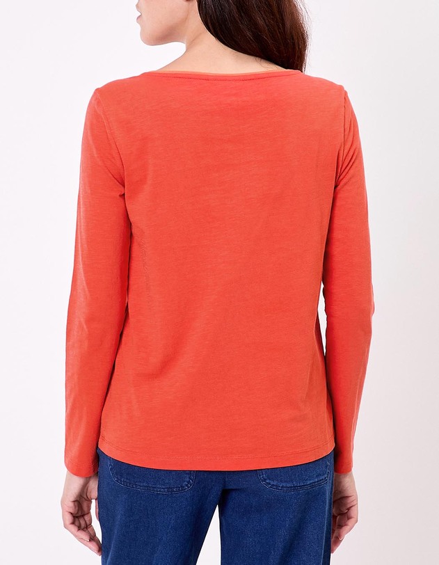 Plain organic cotton boat neck T-shirt femme La Fianc&eacute;e