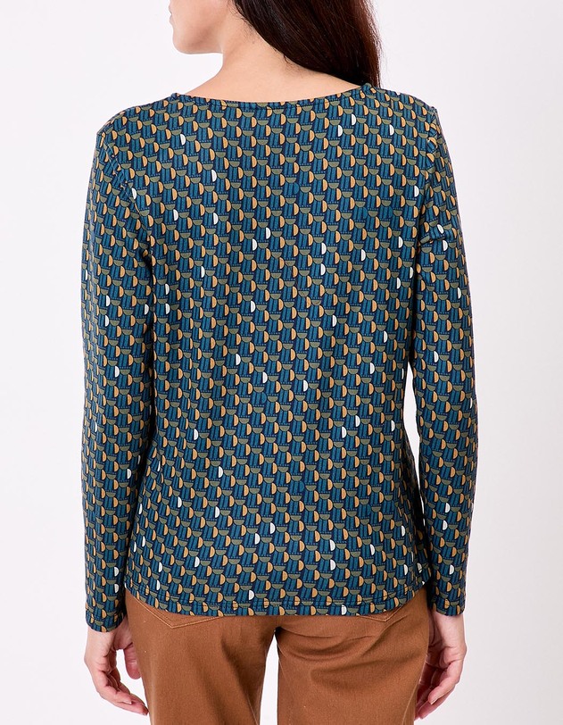 Fluid knit V-neck T-shirt femme La Fianc&eacute;e