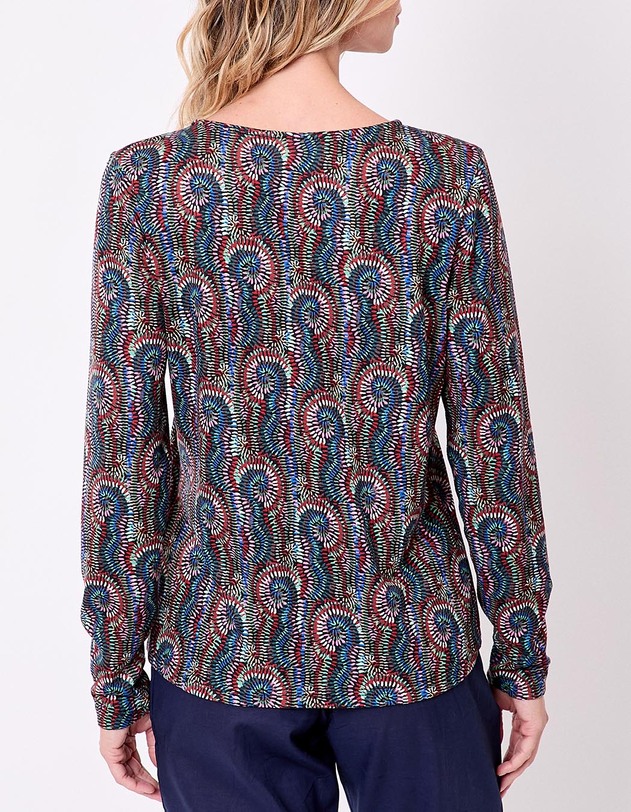 Fluid knit V-neck T-shirt femme La Fianc&eacute;e
