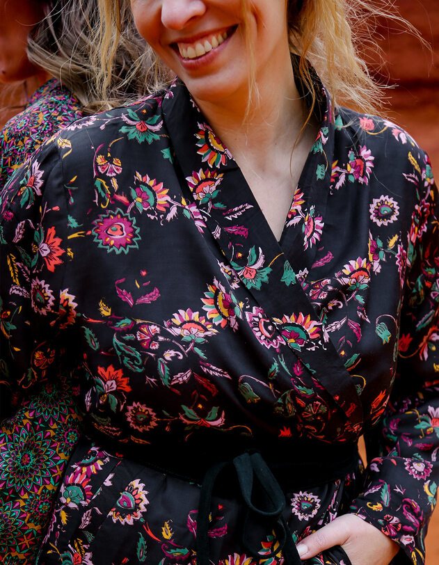 Fluid satin kimono jacket femme La Fianc&eacute;e
