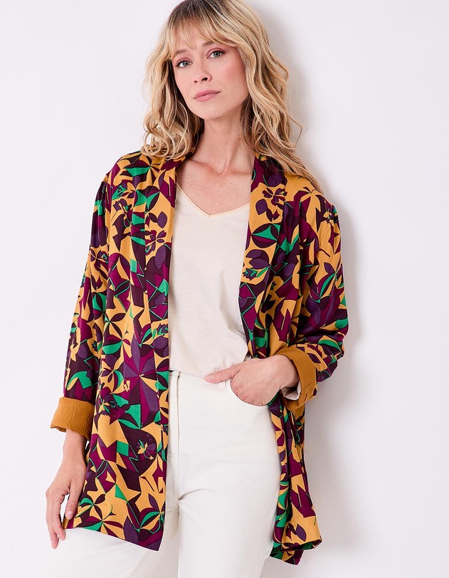 Fluid satin kimono jacket femme La Fianc&eacute;e
