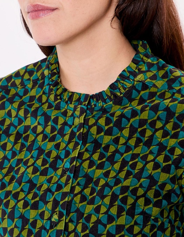 Corduroy shirt with round neck femme Princesse Nomade