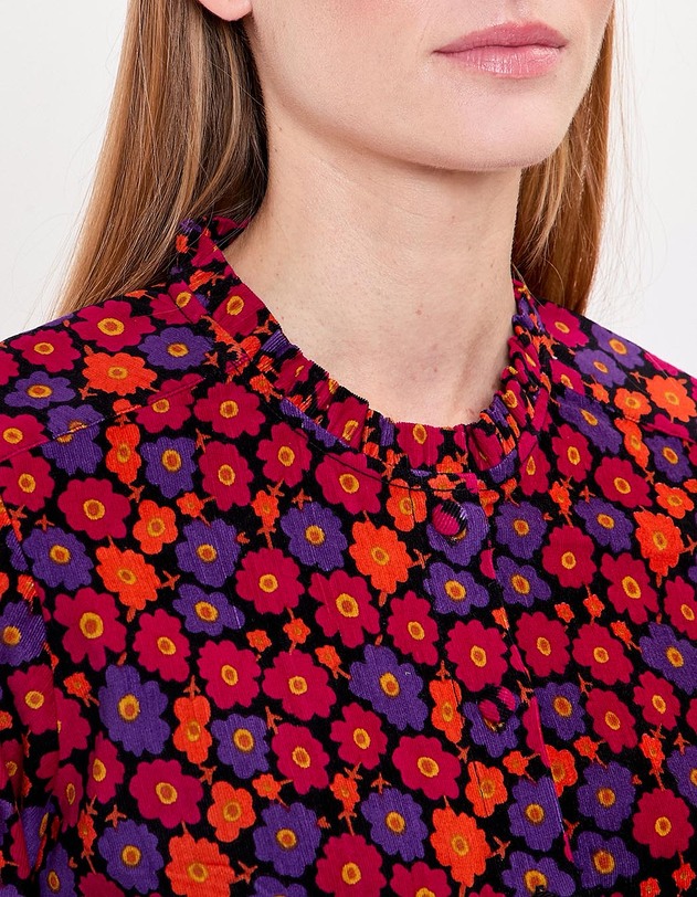 Corduroy shirt with round neck femme Princesse Nomade