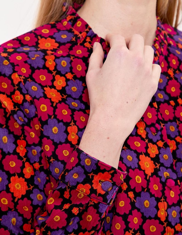 Corduroy shirt with round neck femme Princesse Nomade