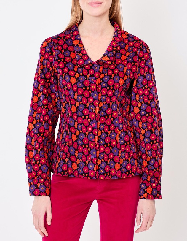 Corduroy blouse with V-neck femme Princesse Nomade