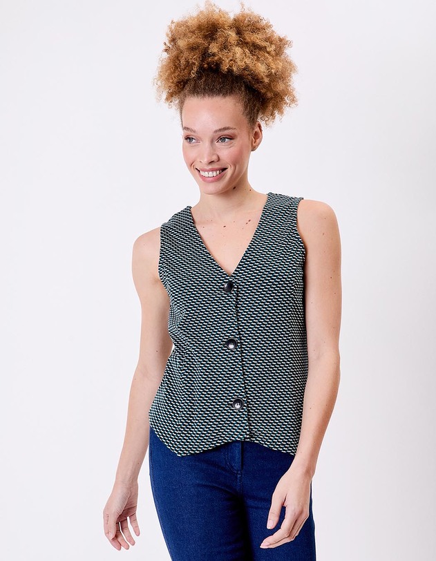 Organic knit waistcoat femme Princesse Nomade