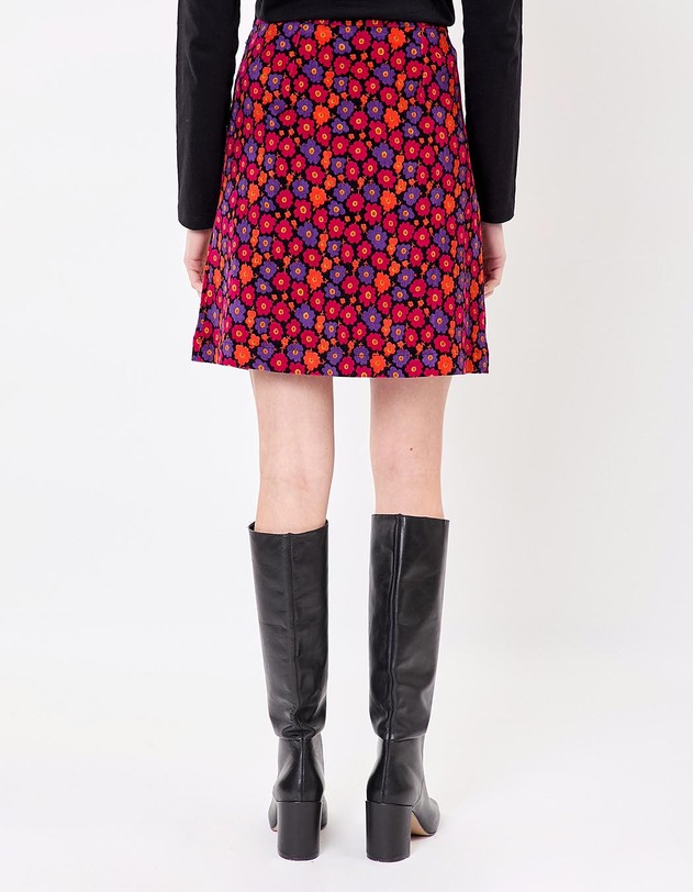 Women&rsquo;s printed corduroy mini skirt femme Princesse Nomade