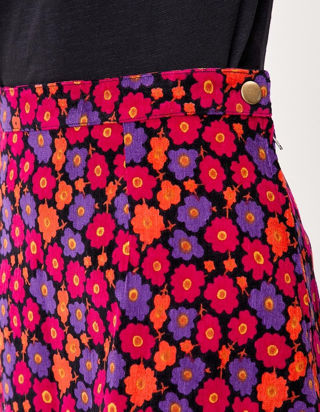 Women&rsquo;s printed corduroy mini skirt femme Princesse Nomade