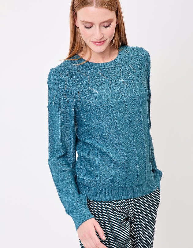 Fancy knit round-neck sweater femme Princesse Nomade