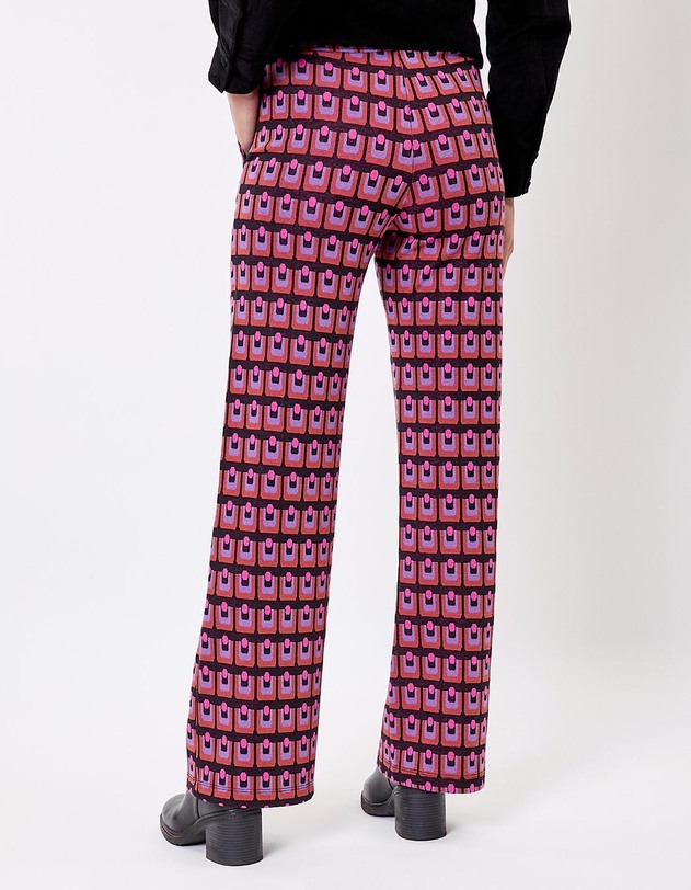 Organic jacquard knit wide-leg pants femme Princesse Nomade