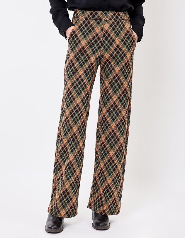 Organic jacquard knit wide-leg pants femme Princesse Nomade