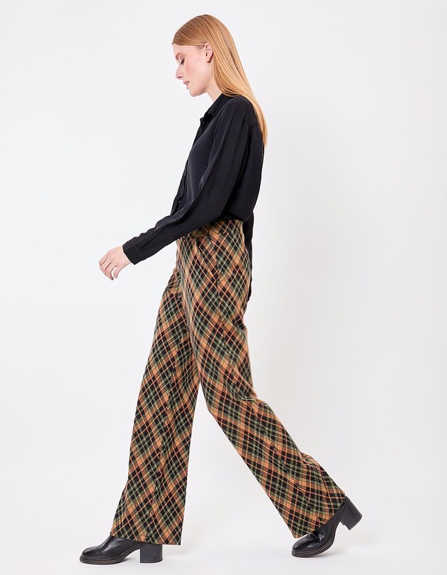 Organic jacquard knit wide-leg pants femme Princesse Nomade