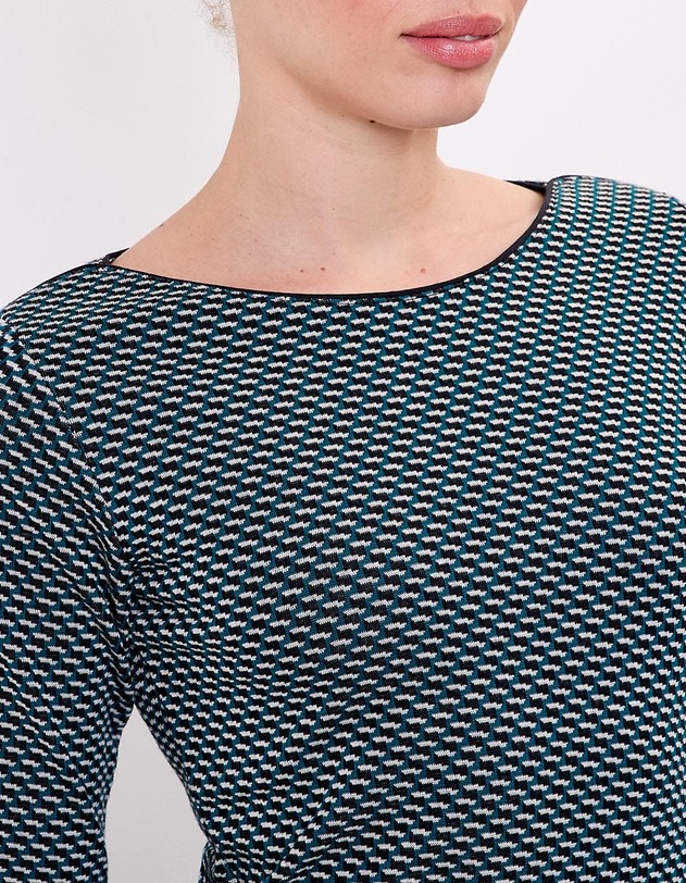 Organic jacquard knit fitted dress femme Princesse Nomade