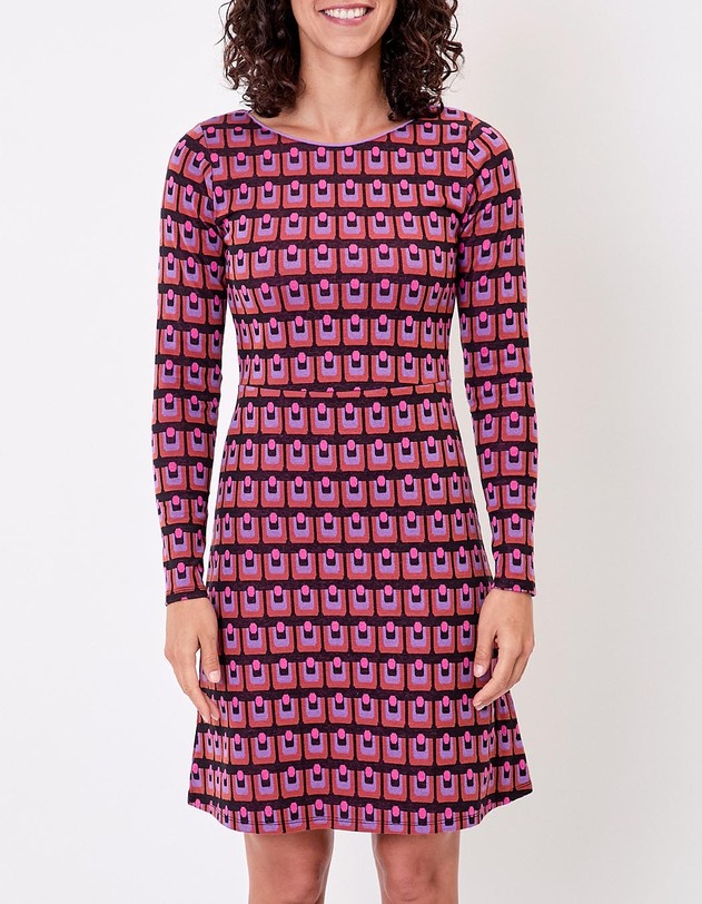 Organic jacquard knit fitted dress femme Princesse Nomade
