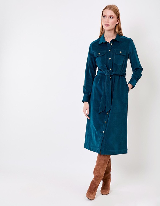 Stretch corduroy shirt midi dress femme Princesse Nomade