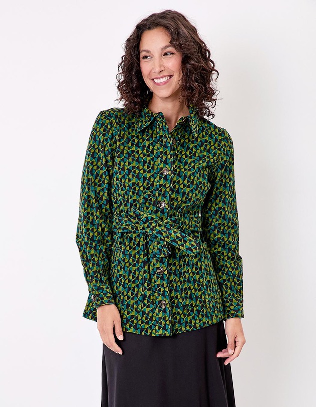 Belted mid-length corduroy jacket femme Princesse Nomade