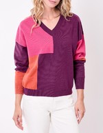 Patchwork knit sweater femme La Fiancée
