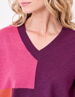 Patchwork knit sweater femme La Fiancée