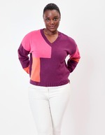 Patchwork knit sweater femme La Fiancée