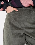 Cropped wide corduroy pants femme La Fiancée