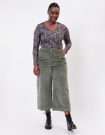 Cropped wide corduroy pants femme La Fiancée
