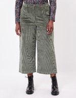Cropped wide corduroy pants femme La Fiancée