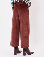 Cropped wide corduroy pants femme La Fiancée