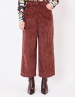 Cropped wide corduroy pants femme La Fiancée