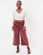 Cropped wide corduroy pants femme La Fiancée