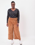 Cropped wide corduroy pants femme La Fiancée