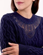 Embroidered knit sweater femme La Fiancée