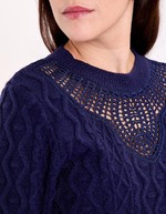 Embroidered knit sweater femme La Fiancée