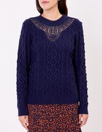 Embroidered knit sweater femme La Fiancée