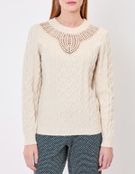 Embroidered knit sweater femme La Fianc&eacute;e