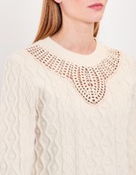 Embroidered knit sweater femme La Fianc&eacute;e