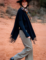 Knit turtleneck poncho femme La Fianc&eacute;e