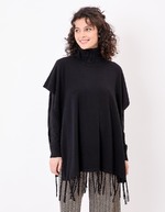 Knit turtleneck poncho femme La Fianc&eacute;e