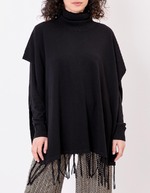 Knit turtleneck poncho femme La Fianc&eacute;e