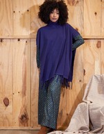 Knit turtleneck poncho femme La Fianc&eacute;e