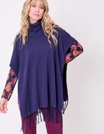 Knit turtleneck poncho femme La Fianc&eacute;e
