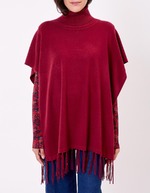 Knit turtleneck poncho femme La Fiancée