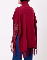 Knit turtleneck poncho femme La Fiancée