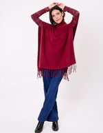 Knit turtleneck poncho femme La Fiancée