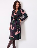 Tie-front fluid midi shirt dress femme La Fiancée