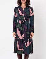 Tie-front fluid midi shirt dress femme La Fiancée