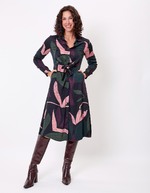 Tie-front fluid midi shirt dress femme La Fiancée