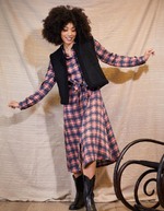 Tie-front fluid midi shirt dress femme La Fiancée